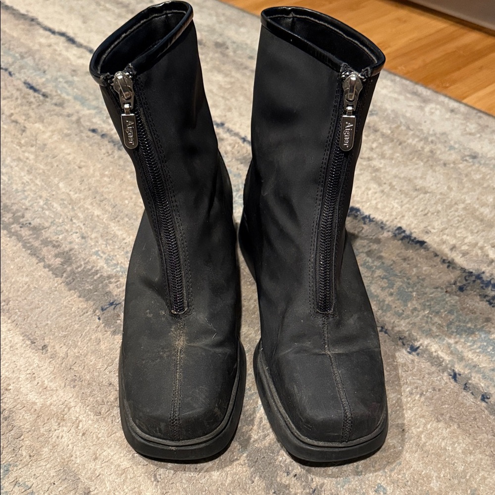 Black Ankle Boots with Zipper